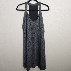 MPG Tennis Dress Womens Medium Black Gray Athletic Sheer Mesh Paneling
